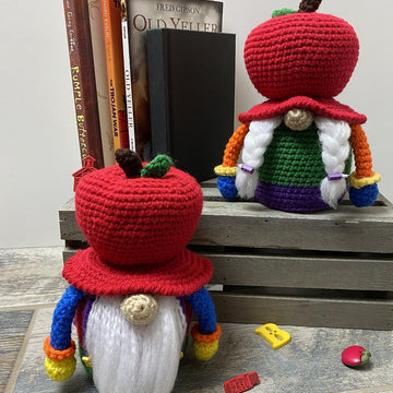 Apple Hat Back to School Gnome Amigurumi