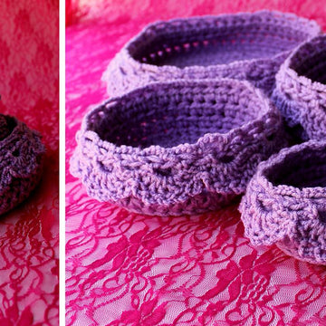 Nesting Bowls with Drop over Lace Edge