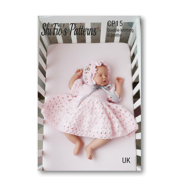 Crochet Pattern baby dress and hat UK & USA Terms #15