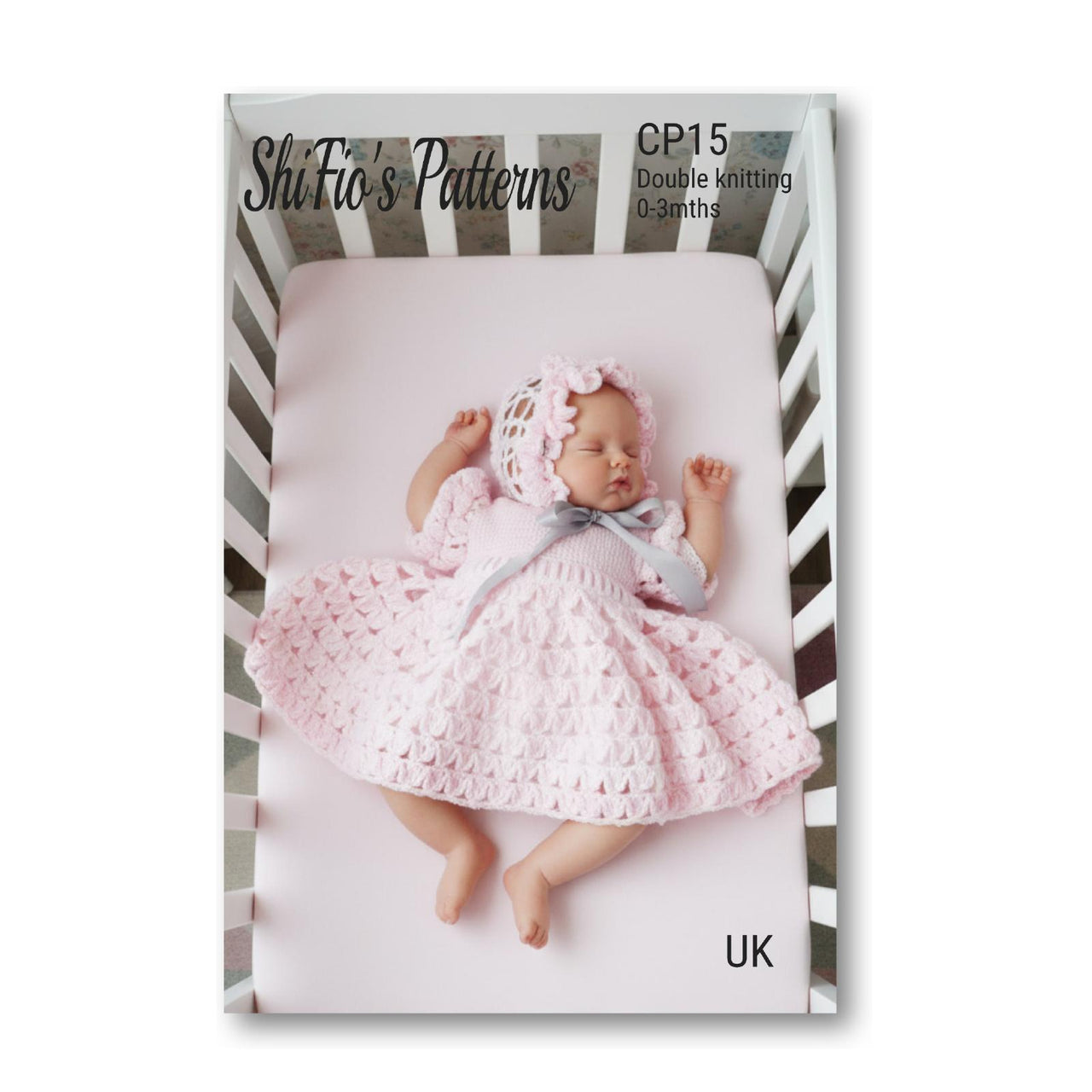 Crochet Pattern baby dress and hat UK & USA Terms #15