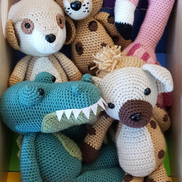 Savanna Savannah Animal Set Crcodile Flamingo Hyena Leopard Meerkat crochet amigurumi