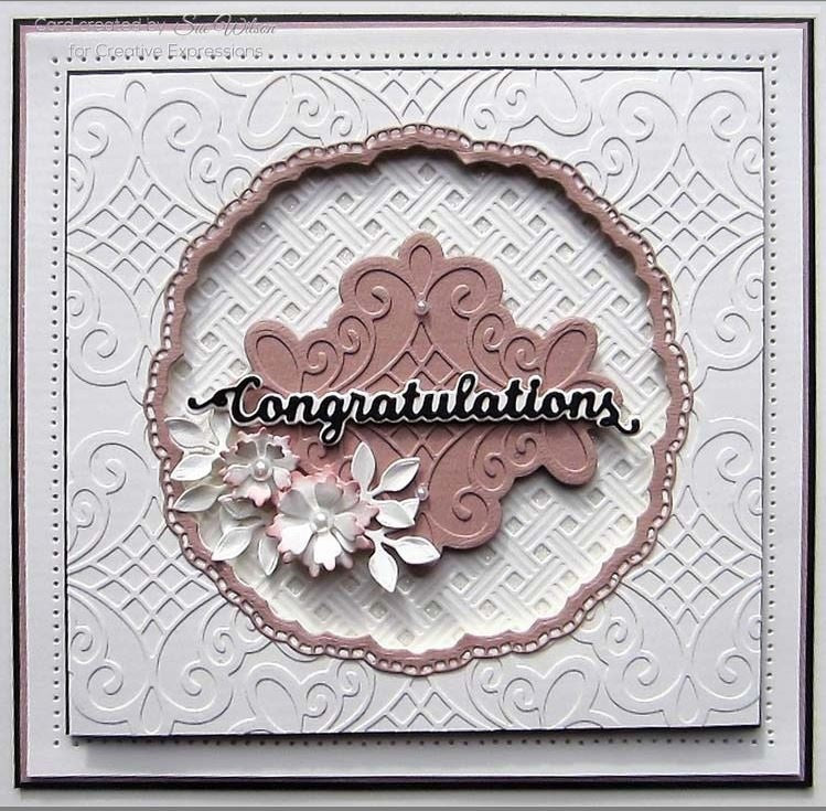 Creative Expressions Craft Dies By Sue Wilson - Shadowed Sentiments-Congratulations