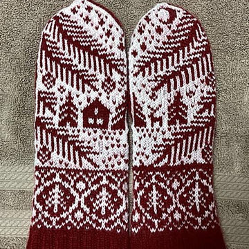 Silent Night Mittens
