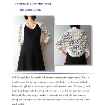 Clair - continuous motif shrug (crochet+knit)