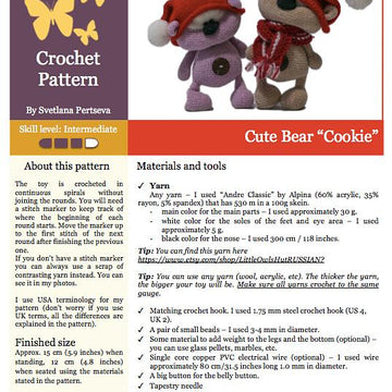 Cute Bear Cookie (crochet)