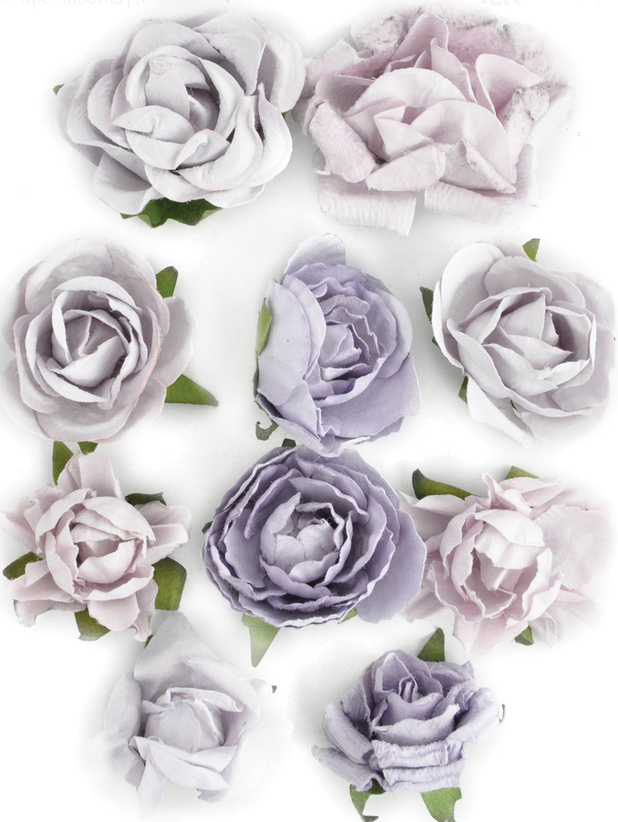 Kaisercraft Paper Blooms 10/Pkg - Misty, 1" - 1.5"