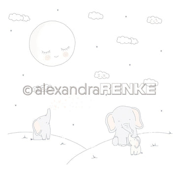 Alexandra Renke Baby In Clouds Design Paper 12"X12" 25/Pkg - Baby Elephants On The Hill