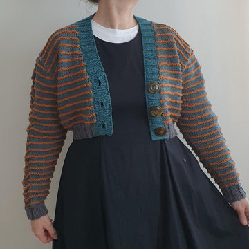 Stripy Cropped Cardigan