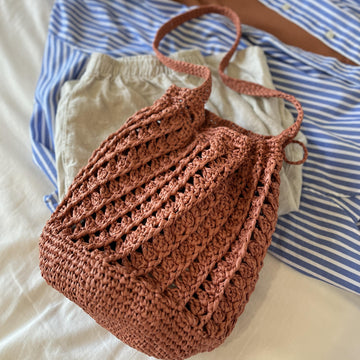 Mori Drawstring Crochet Bag