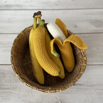 Banana Amigurumi Peeled & Unpeeled