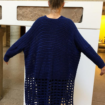 Crochet Cardigan Pattern: Blue Ripples Sweater