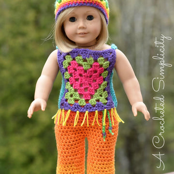 18" Doll Boho Butterfly 5 piece Set