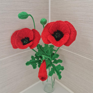 Crochet Poppy flowers