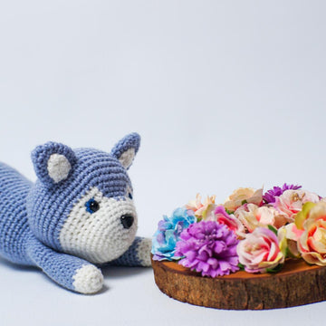 Siberian husky puppy amigurumi crochet pattern