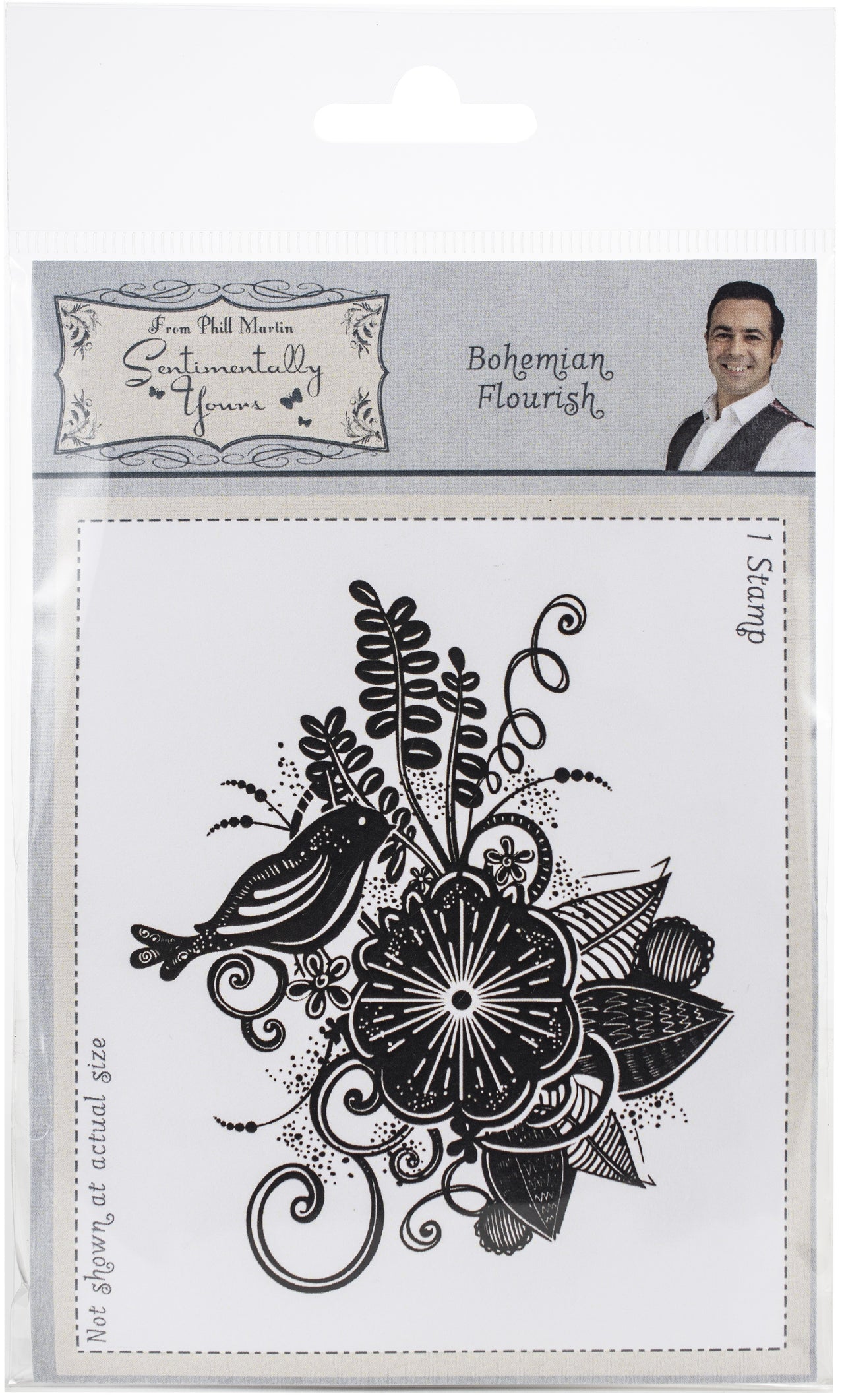 Creative Expressions Sentimentally Yours By Phill Martin A6 Rubber Stamp - Bohemian Flourish