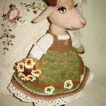 Toy knitting patten, goat plush pattern, knitt goat for gift