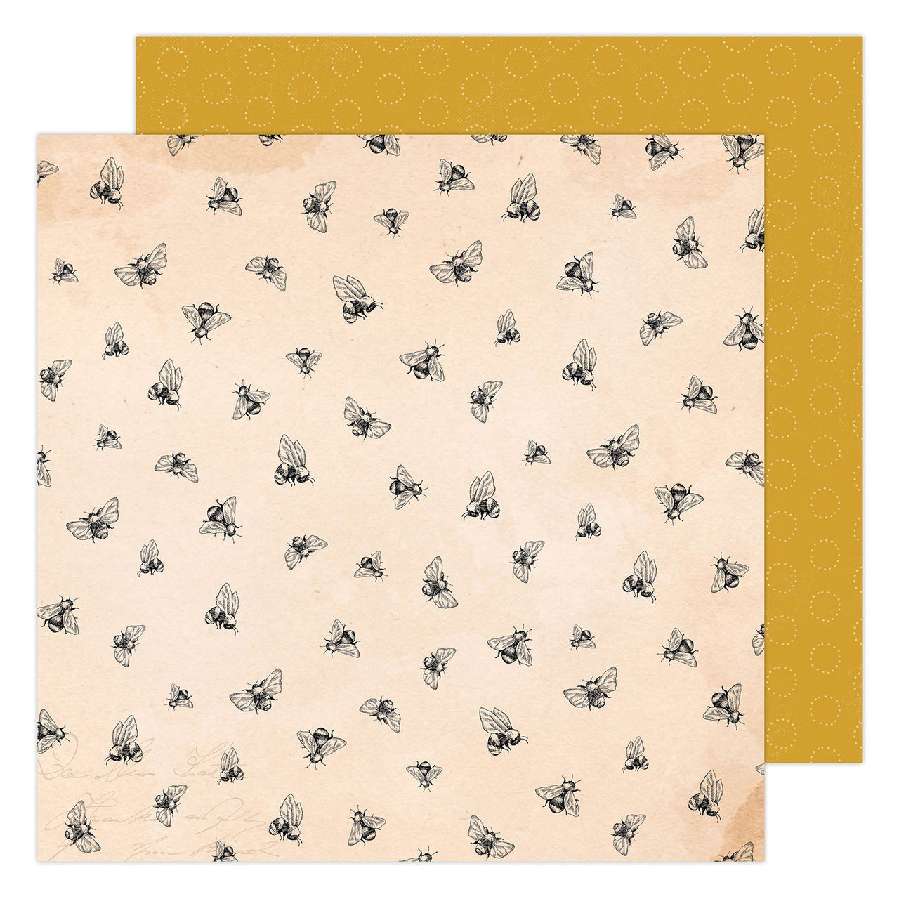 American Crafts Maggie Holmes - Garden Party Honey Bees 12"x12" Cardstock