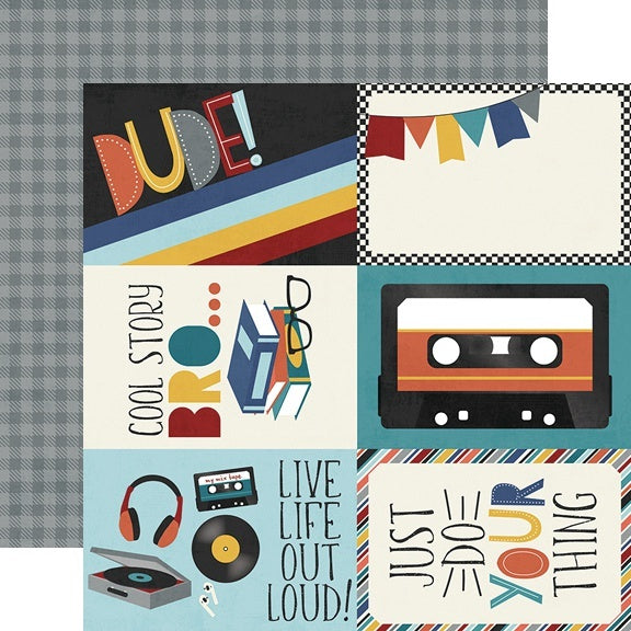 Simple Stories Bro & Co. Double-Sided Cardstock 12"X12" 25/Pkg - 4"X6" Elements