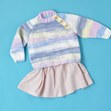 Poppet Jumper - Free Knitting Pattern For Babies in Paintbox Yarns Baby DK Prints by Paintbox Yarns