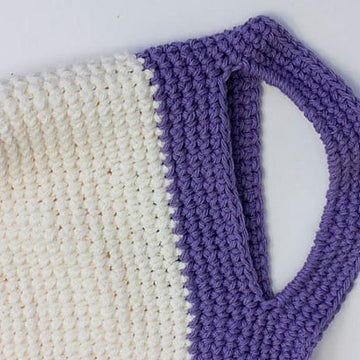 Crocheted Market Bag, Tote, Color Block