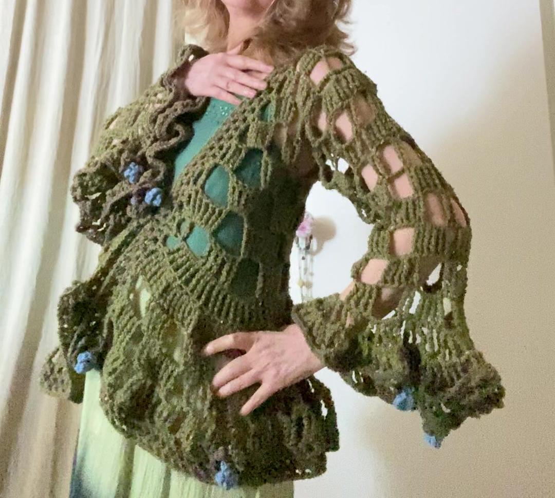 Hip to be Square Floral Crochet Cardigan