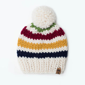 Classic Canadian Pendleton Hudson Bay Inspired Winter Toque Hat Beanie Pompom