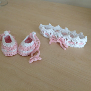 Summer Baby Bootie & Sandal & Crown & Hat Set N 207