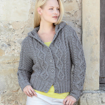 Hoodie Jacket in Hayfield Chunky with Wool - 9702 - Downloadable PDF