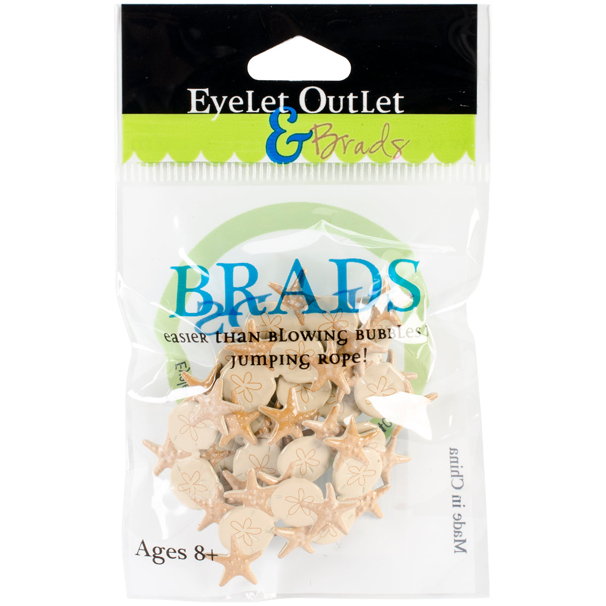 Eyelet Outlet Shape Brads 12/Pkg - Corner Shell