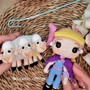BO PEEP & SHEEP Amigurumi doll two outfits