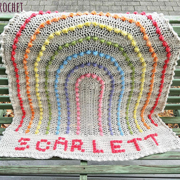 Rainbow Bobble Name Blanket
