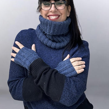 Cowl / Neckwarmer and Fingerless Gloves Set
