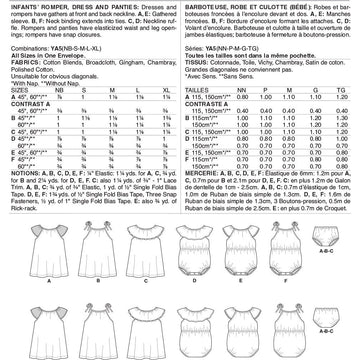 Butterick Infants Romper, Dress and Panties B6549 - Sewing Pattern