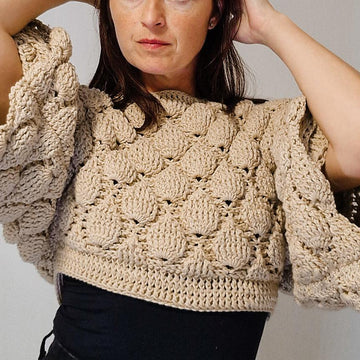 Figs Crochet Oversized Crop Sweater