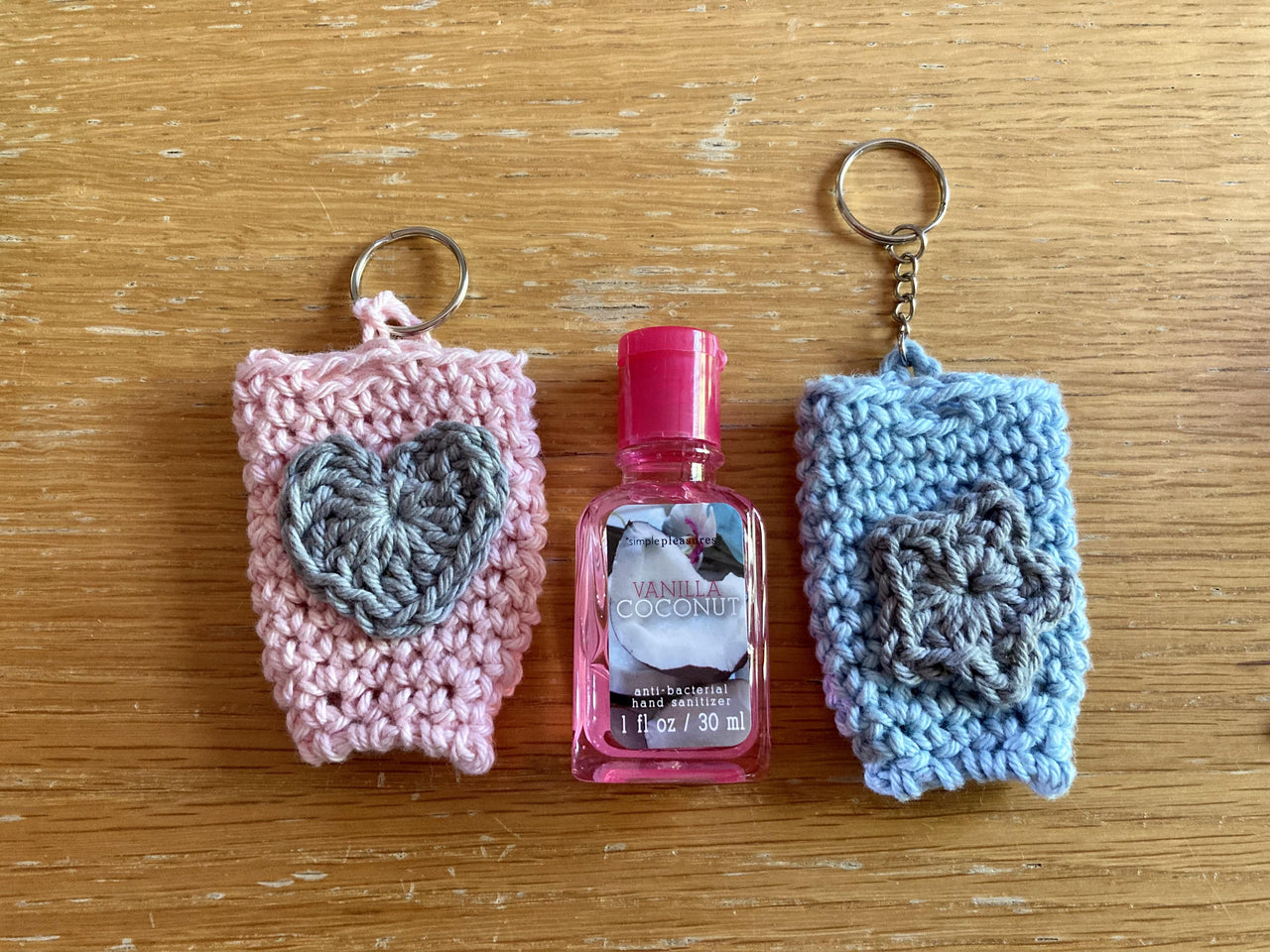 Keyring hand sanitizer holder