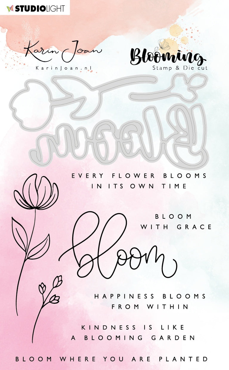 Studio Light Karin Joan Blooming Collection Stamp & Die Set A6 - NR. 01