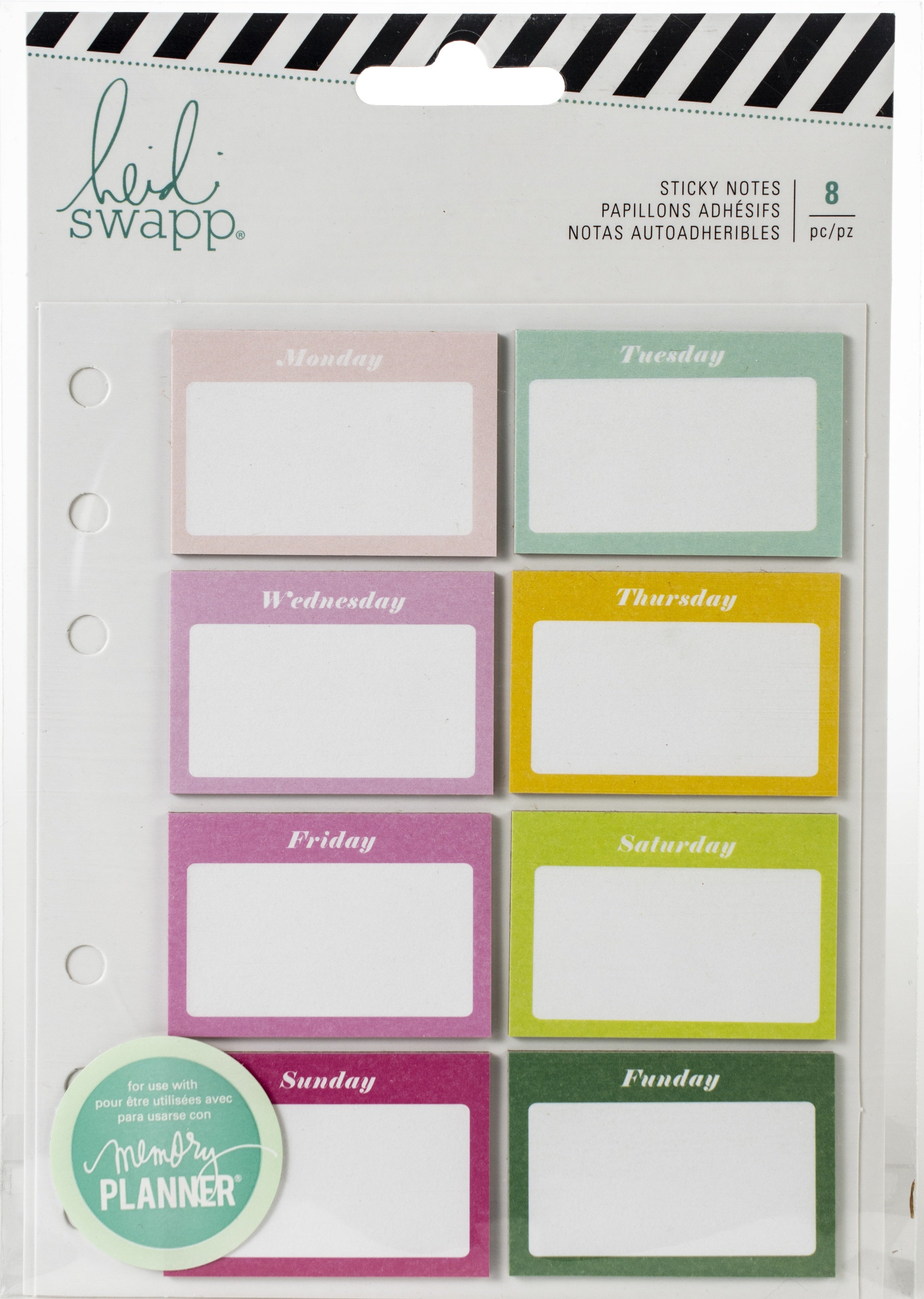 American Crafts Heidi Swapp Memory Planner Sticky Notes 8/Pkg - Color Fresh