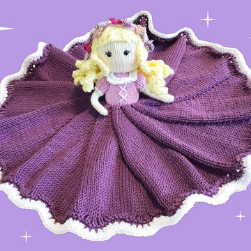 Knit Princess Security Blanket. Blondie Doll.