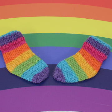 Preemie Baby Very Easy No heel Rainbow Socks Circular