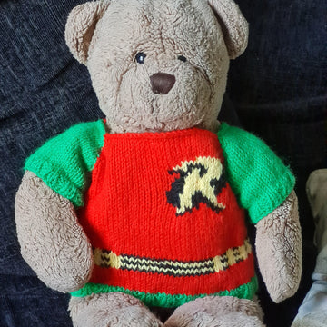 Robin Batman teddy bear knitted jumper