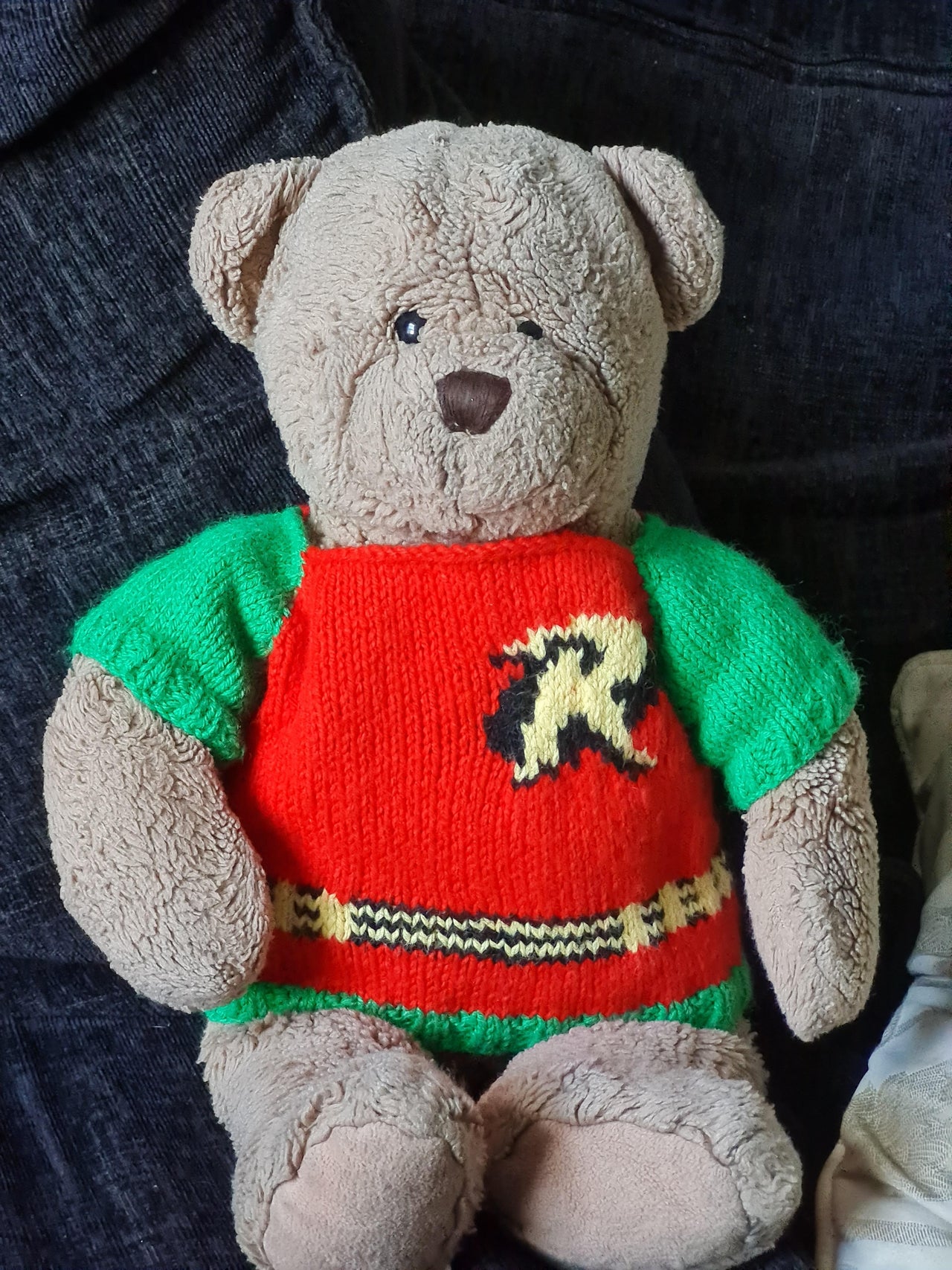 Robin Batman teddy bear knitted jumper