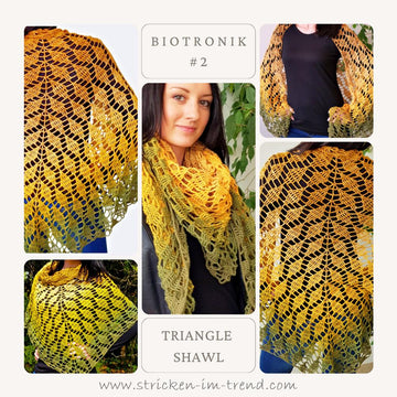 Crochet Pattern Bundle BioTronik Collection | 6 Triangle Shawl Patterns | Modern Crochet Wraps PDF