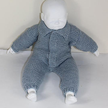 Baby Aran Simple Garter Stitch  Collar Onesie