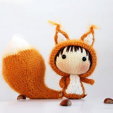 Squirrel Doll with removable tail. Toy from the Tanoshi series.