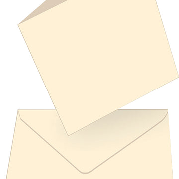 Artdeco Creations Couture Creations Square Cards W/Envelopes 50/Pkg - Cream, 5.3"X5.3" Folded
