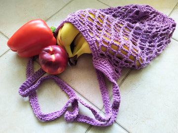 Beginner Crochet Market Bag Pattern Reusable Cotton Tote Crochet PDF Simple Mesh Shopping Bag Easy Crochet Bag Pattern