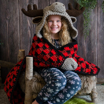 Hooded Woodland Moose Blanket