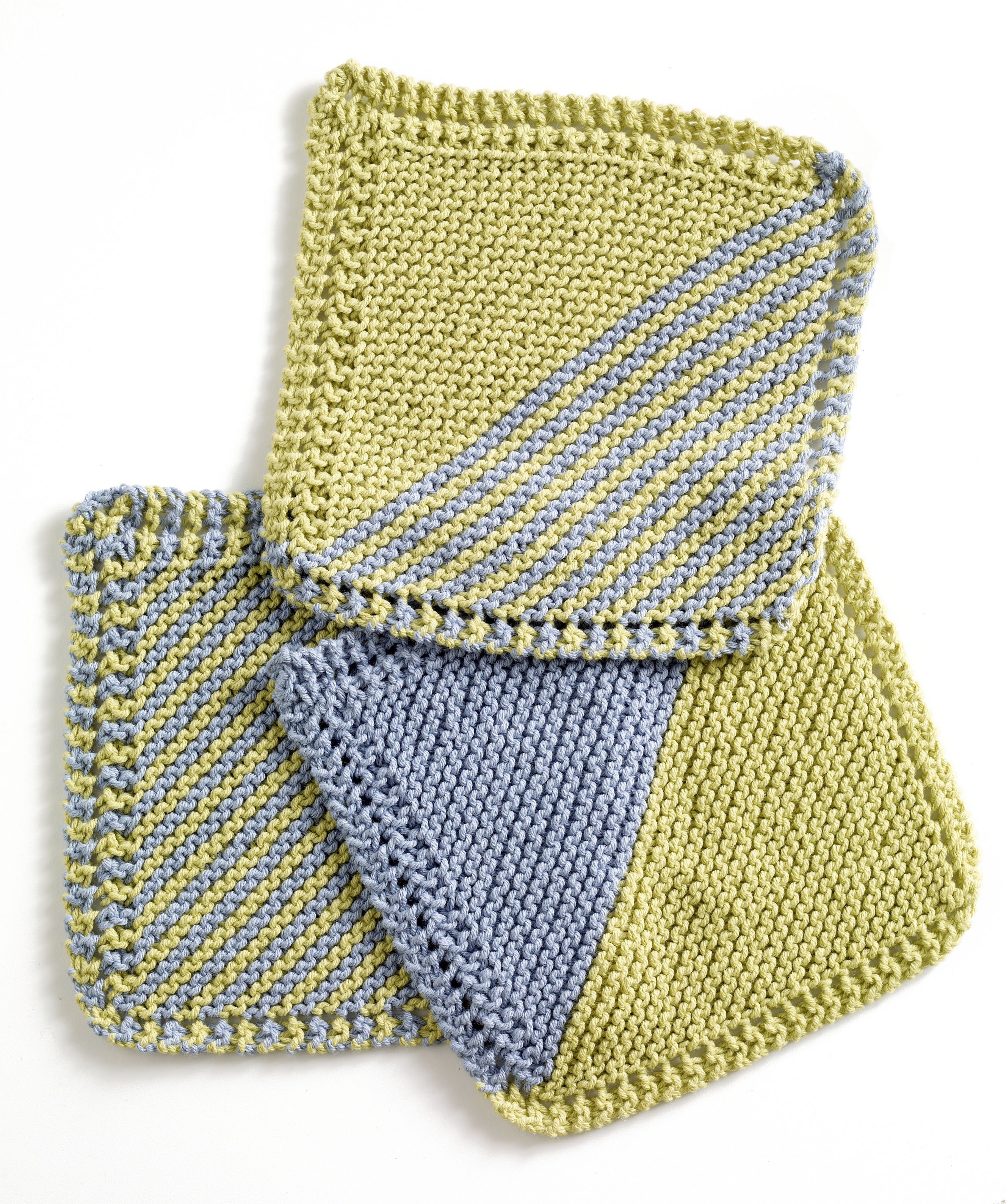 Garter Square Washcloths in Lion Brand Cotton-Ease - 81065AD
