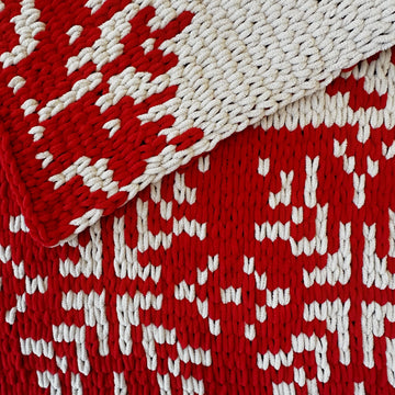 Deers by fir tree blanket pattern