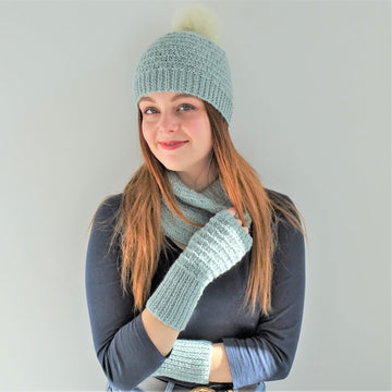 ‘Sea Waves’ Hat, Mitts and Cowl, toddler, child and adult